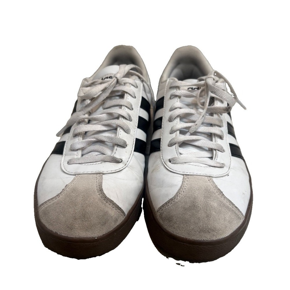 Adidas VL Court Base White Black Gum Sole Men's Size 8 Sneakers Shoes ID3711
